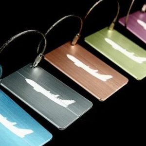 Rectangular Airplane Metal Tag (Side View)
